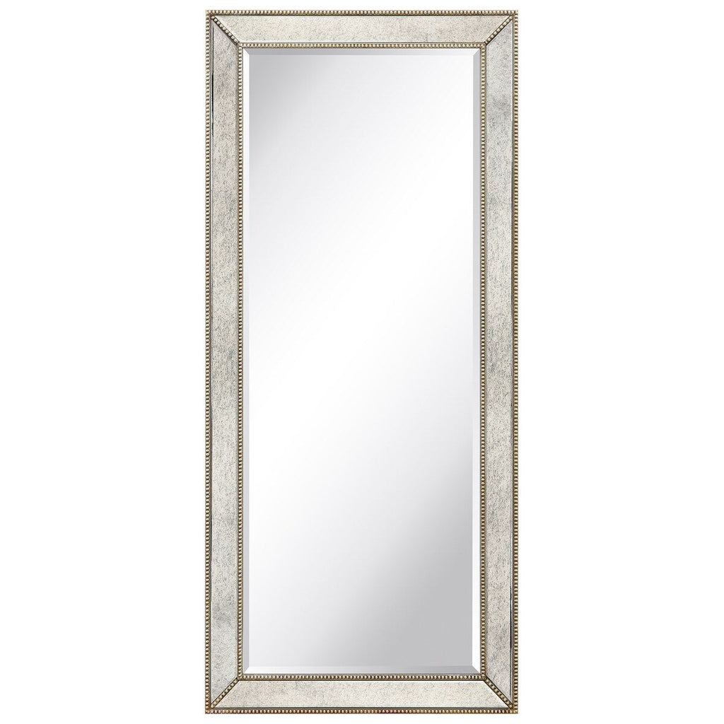 Miroir mural rectangulaire biseauté en perles de champagne - Transparent