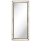 Miroir mural rectangulaire biseauté en perles de champagne - Transparent