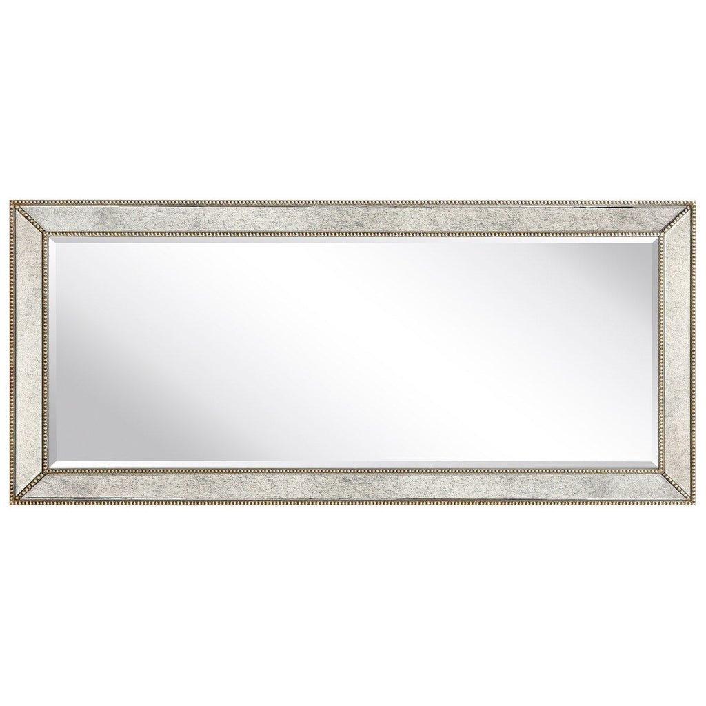 Miroir mural rectangulaire biseauté en perles de champagne - Transparent