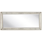 Miroir mural rectangulaire biseauté en perles de champagne - Transparent