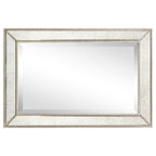 Miroir mural rectangulaire biseauté en perles de champagne - Transparent