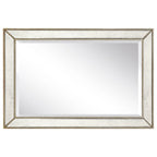 Miroir mural rectangulaire biseauté en perles de champagne - Transparent