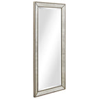 Miroir mural rectangulaire biseauté en perles de champagne - Transparent