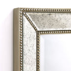Miroir mural rectangulaire biseauté en perles de champagne - Transparent