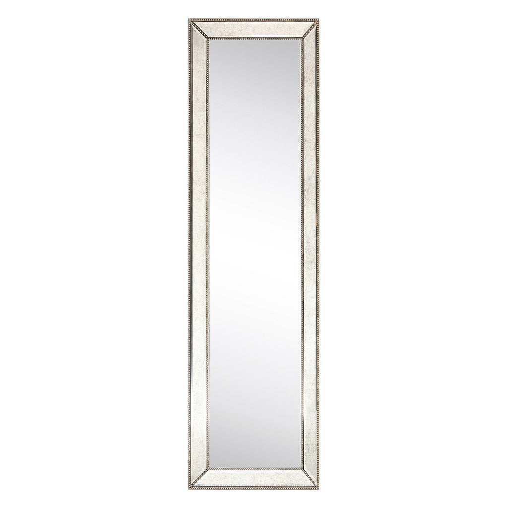 Miroir mural rectangulaire biseauté en perles de champagne - Transparent
