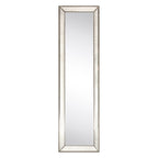 Miroir mural rectangulaire biseauté en perles de champagne - Transparent