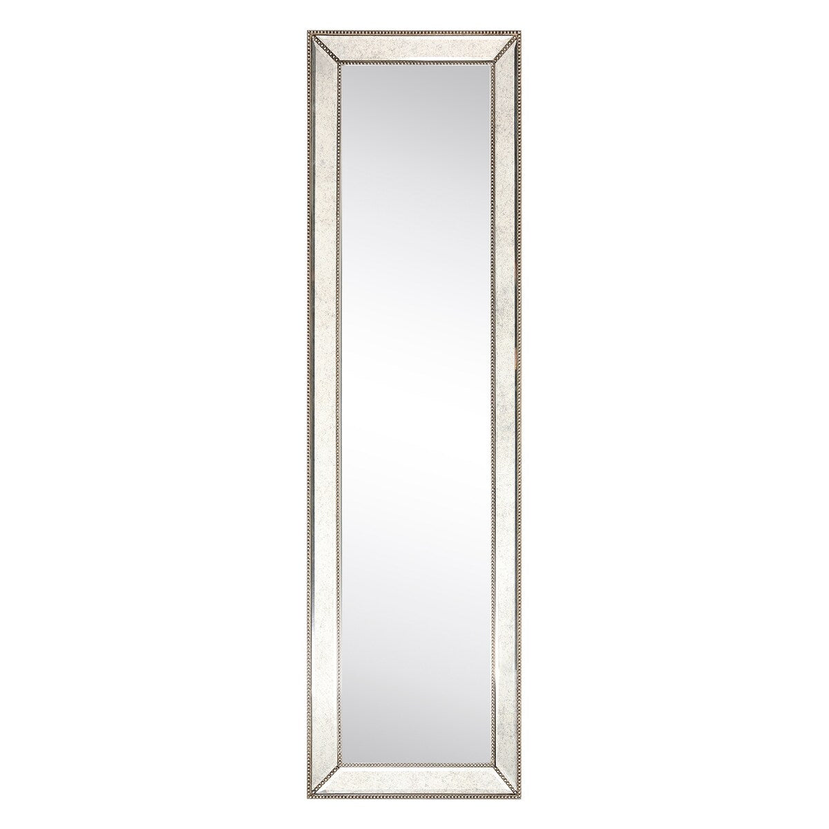 Miroir mural rectangulaire biseauté en perles de champagne - Transparent
