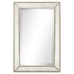 Miroir mural rectangulaire biseauté en perles de champagne - Transparent