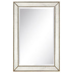 Miroir mural rectangulaire biseauté en perles de champagne - Transparent