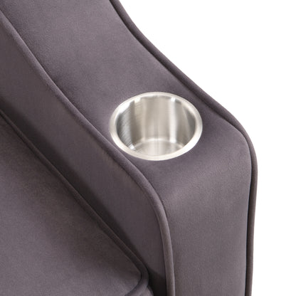 Canapé-lit gigogne en velours gris anthracite, convertible, dossier réglable, chargement USB, montage facile