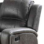 Fauteuil inclinable manuel Charles, similicuir gris fumé, bois massif