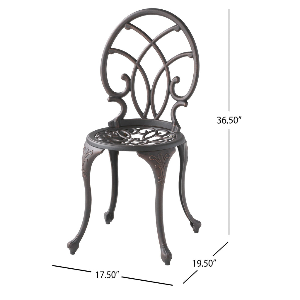 Ensemble de bistrot Charleston en aluminium et cuivre par Christopher Knight Home