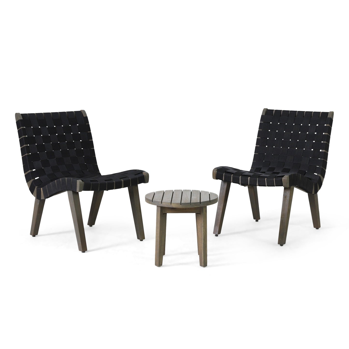 Ensemble de chat d'extérieur Charlotter en corde et bois d'acacia par Christopher Knight Home