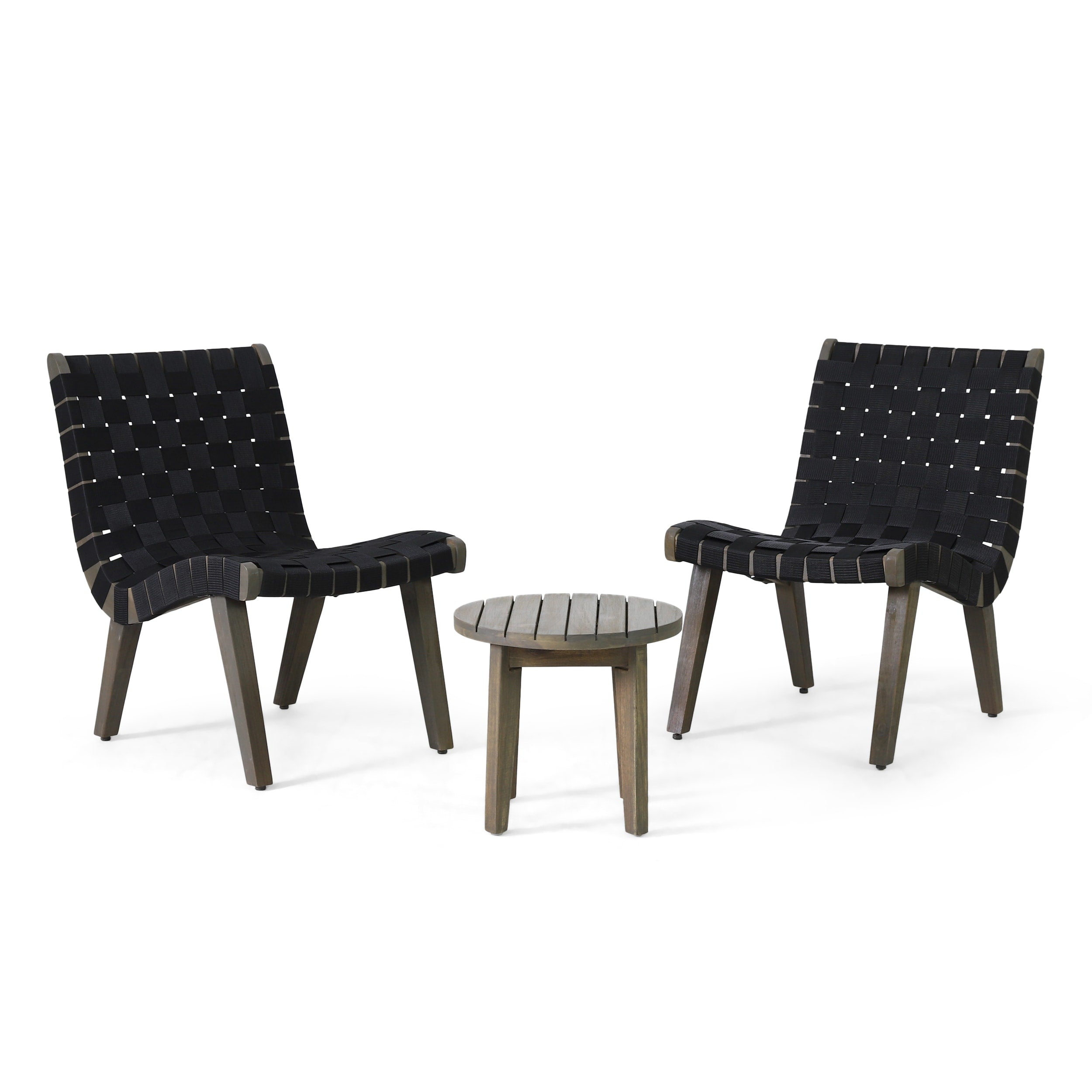 Ensemble de chat d'extérieur Charlotter en corde et bois d'acacia par Christopher Knight Home