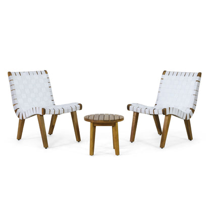 Ensemble de chat d'extérieur Charlotter en corde et bois d'acacia par Christopher Knight Home