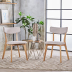 Chaises de salle à manger Chazz en bois d'hévéa rembourrées, style milieu de siècle (lot de 2/4) par Christopher Knight Home
