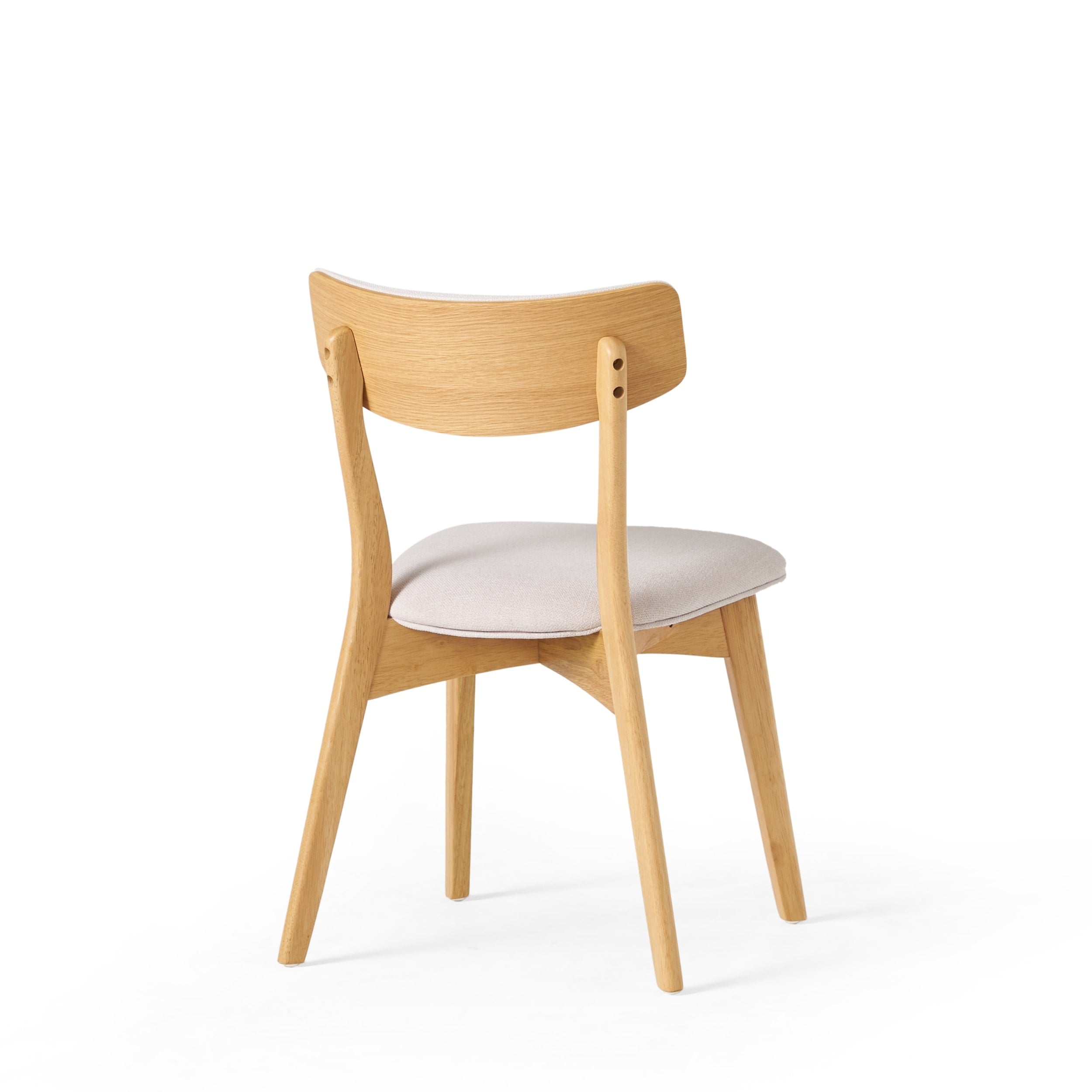 Chaises de salle à manger Chazz en bois d'hévéa rembourrées, style milieu de siècle (lot de 2/4) par Christopher Knight Home
