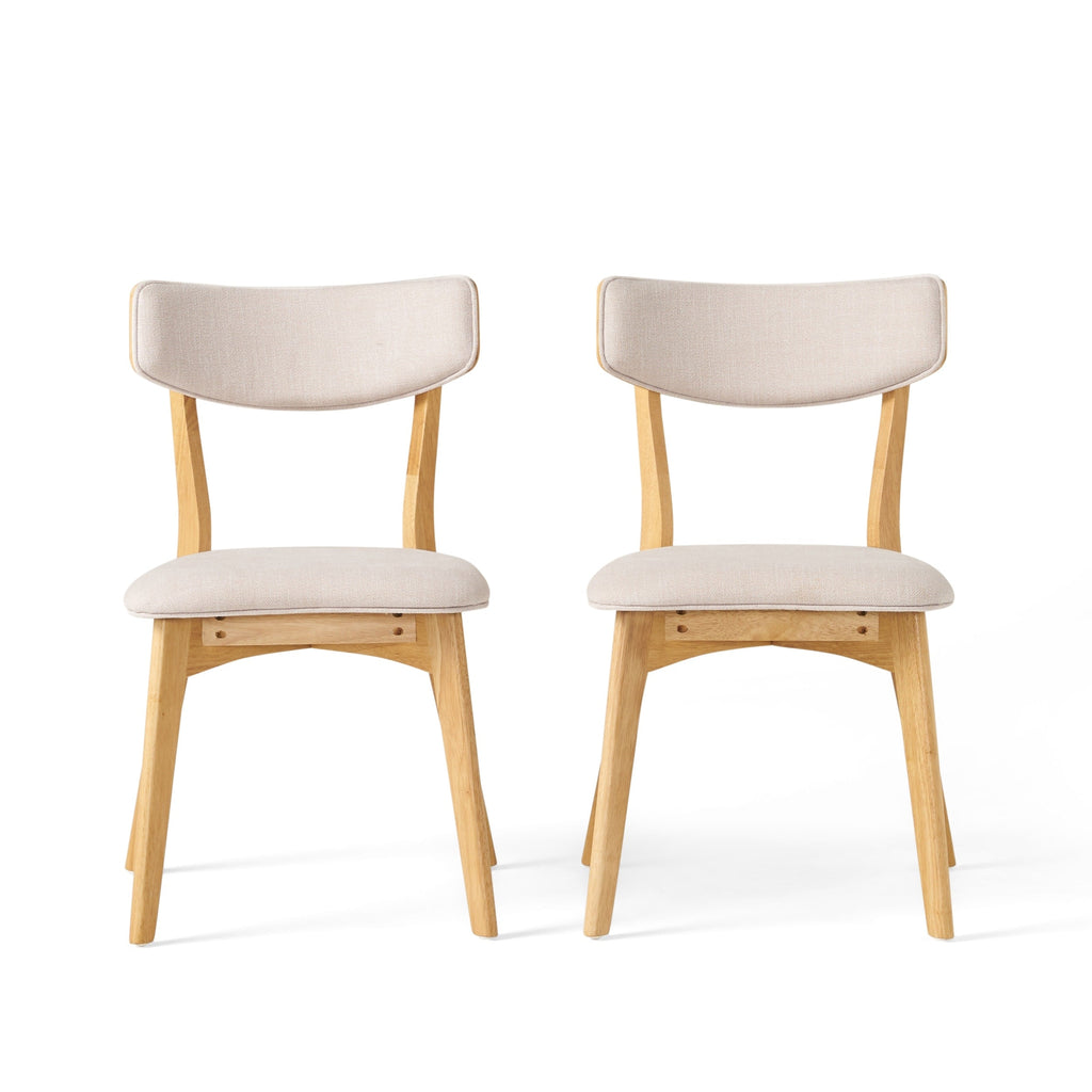 Chaises de salle à manger Chazz en bois d'hévéa rembourrées, style milieu de siècle (lot de 2/4) par Christopher Knight Home