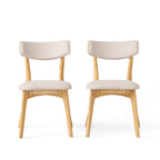 Chaises de salle à manger Chazz en bois d'hévéa rembourrées, style milieu de siècle (lot de 2/4) par Christopher Knight Home