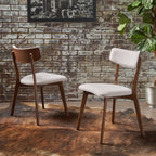Chaises de salle à manger Chazz en bois d'hévéa rembourrées, style milieu de siècle (lot de 2/4) par Christopher Knight Home