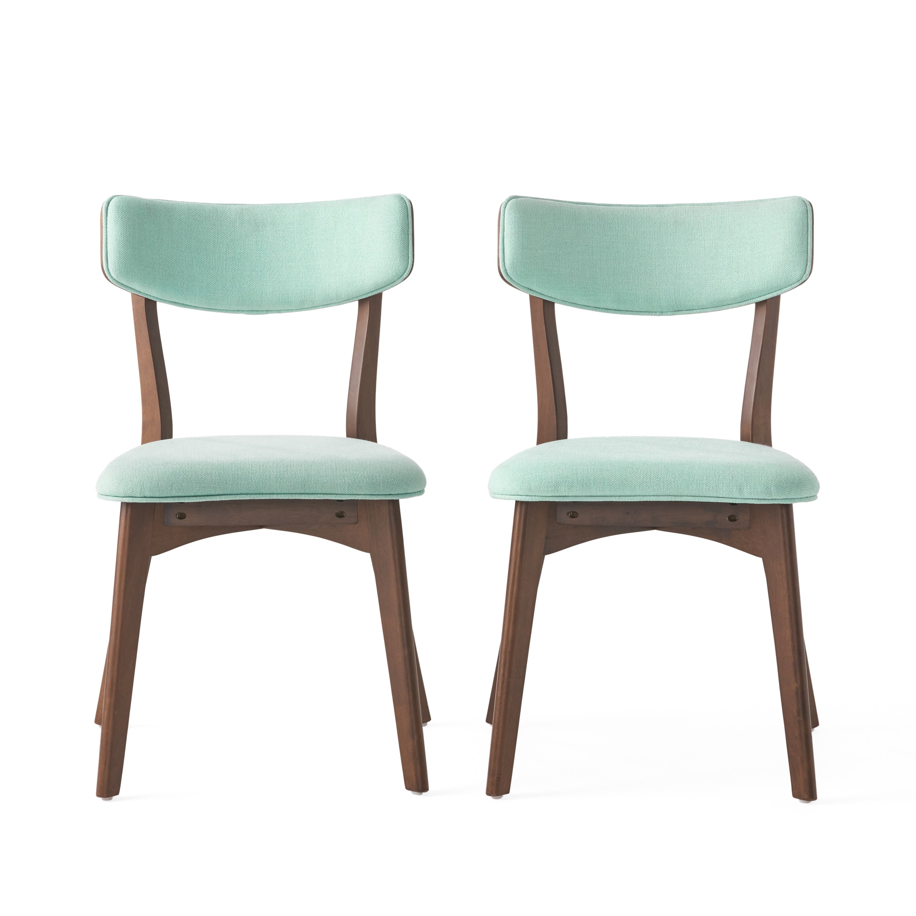 Chaises de salle à manger Chazz en bois d'hévéa rembourrées, style milieu de siècle (lot de 2/4) par Christopher Knight Home