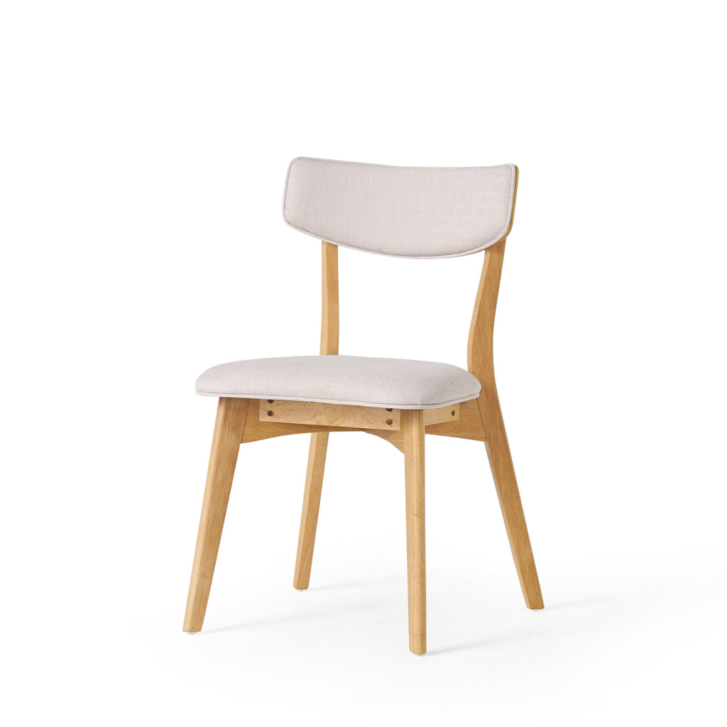 Chaises de salle à manger Chazz en bois d'hévéa rembourrées, style milieu de siècle (lot de 2/4) par Christopher Knight Home