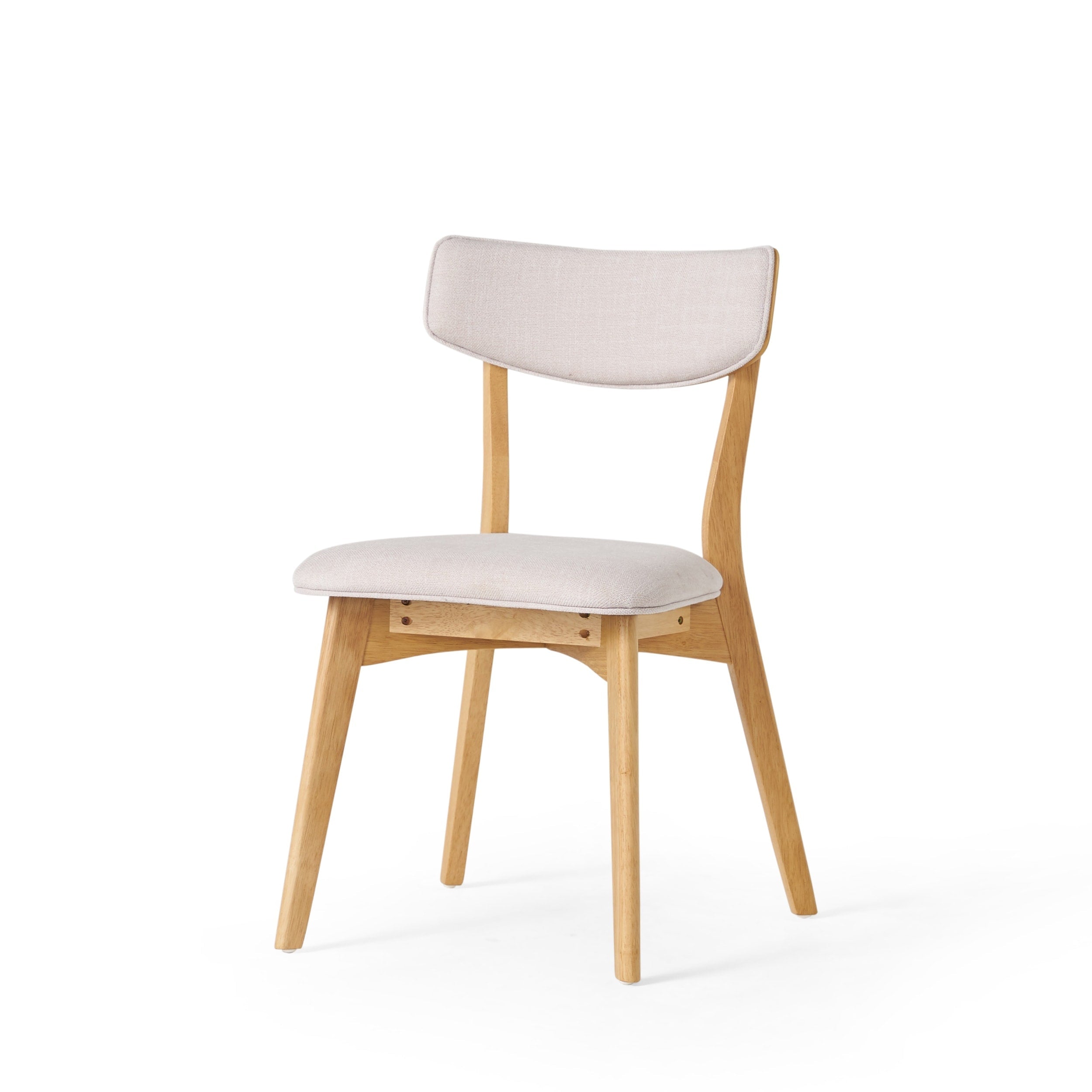 Chaises de salle à manger Chazz en bois d'hévéa rembourrées, style milieu de siècle (lot de 2/4) par Christopher Knight Home