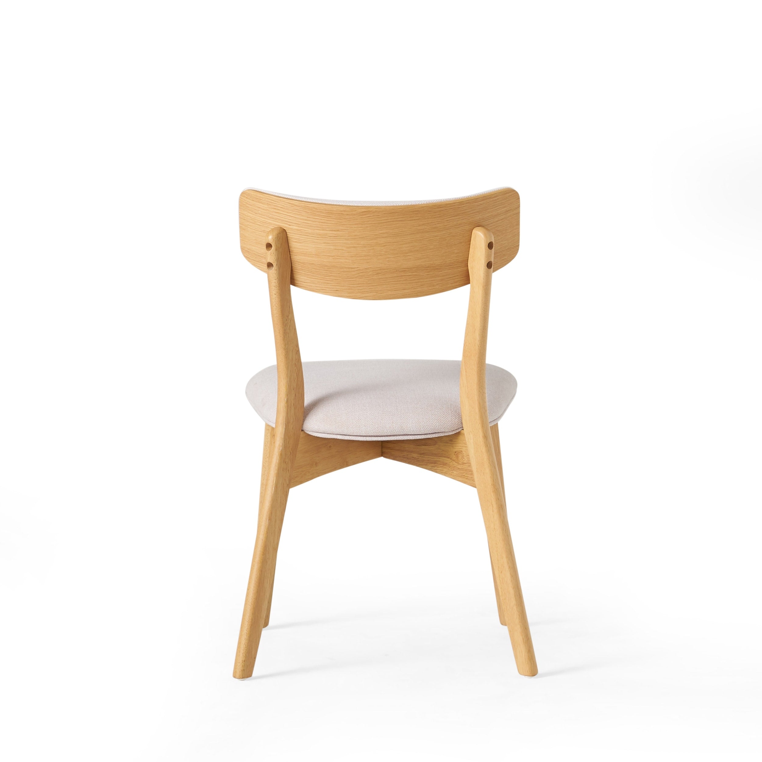 Chaises de salle à manger Chazz en bois d'hévéa rembourrées, style milieu de siècle (lot de 2/4) par Christopher Knight Home