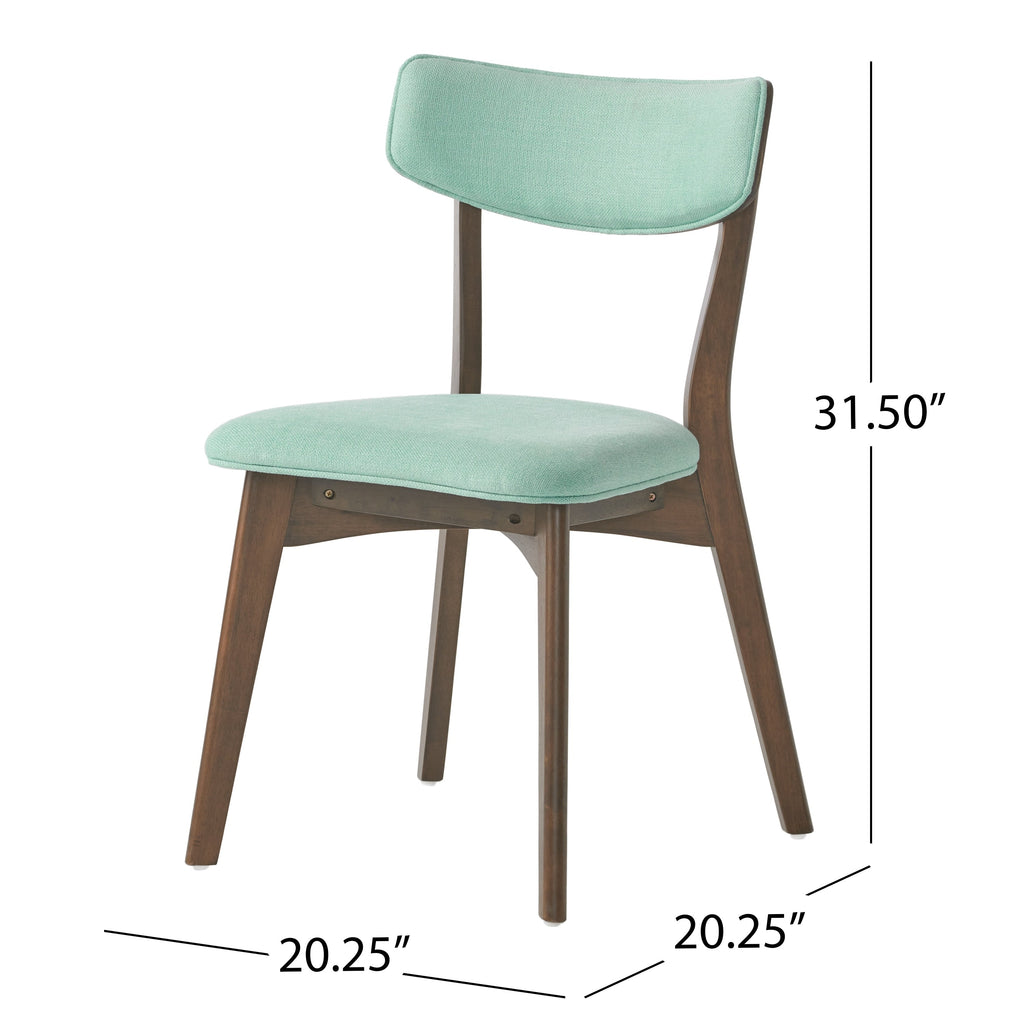 Chaises de salle à manger Chazz en bois d'hévéa rembourrées, style milieu de siècle (lot de 2/4) par Christopher Knight Home
