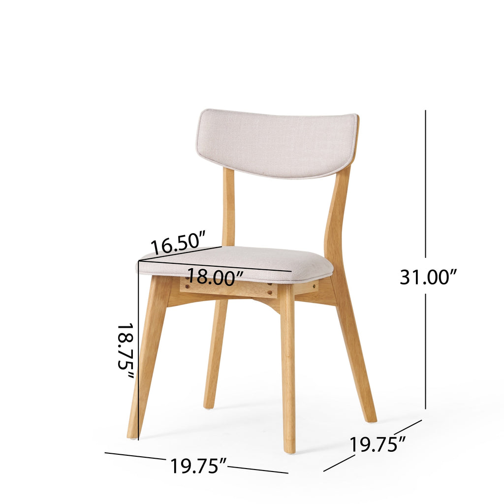Chaises de salle à manger Chazz en bois d'hévéa rembourrées, style milieu de siècle (lot de 2/4) par Christopher Knight Home