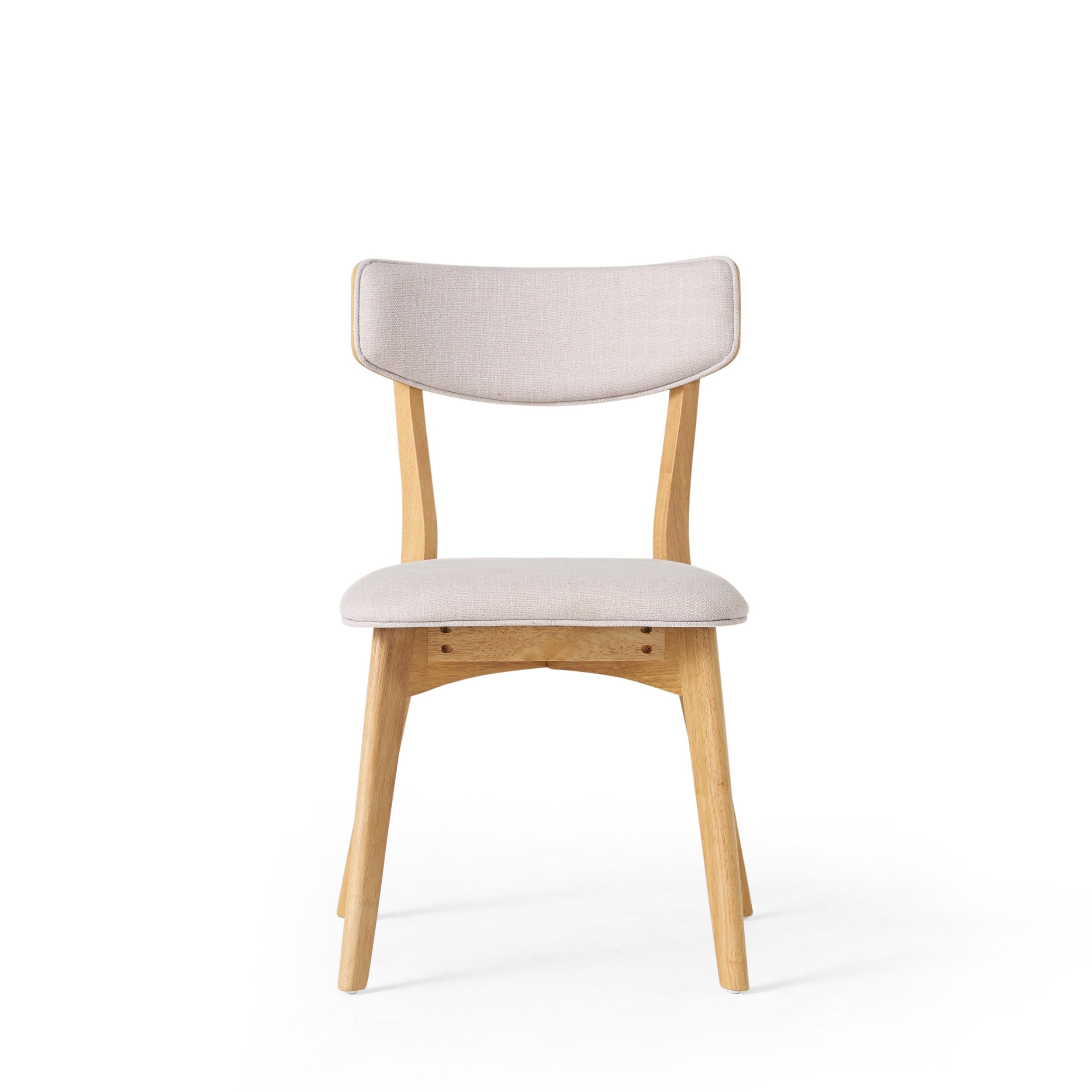 Chaises de salle à manger Chazz en bois d'hévéa rembourrées, style milieu de siècle (lot de 2/4) par Christopher Knight Home