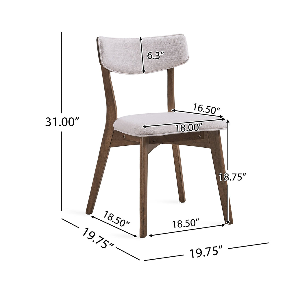 Chaises de salle à manger Chazz en bois d'hévéa rembourrées, style milieu de siècle (lot de 2/4) par Christopher Knight Home