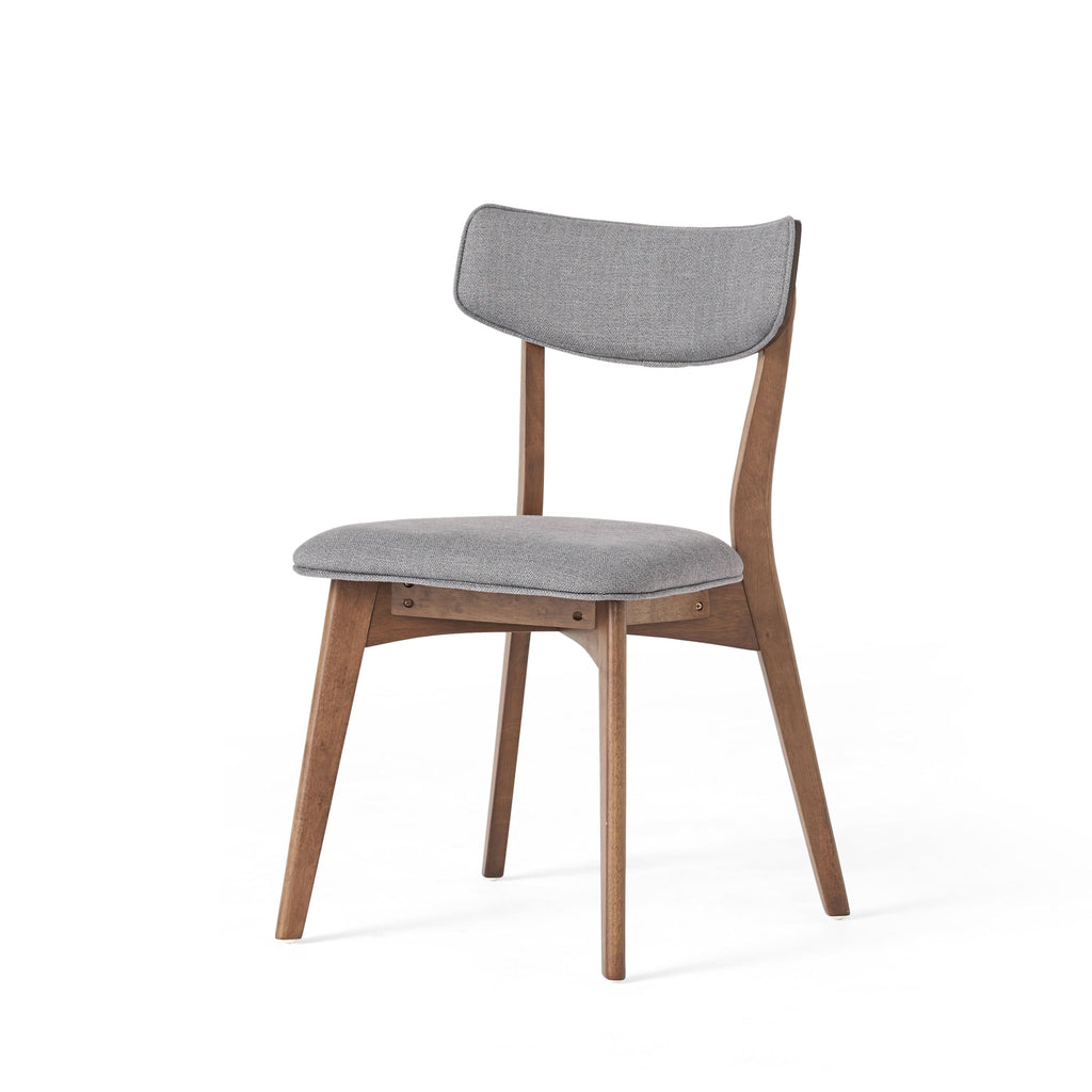 Chaises de salle à manger Chazz en bois d'hévéa rembourrées, style milieu de siècle (lot de 2/4) par Christopher Knight Home