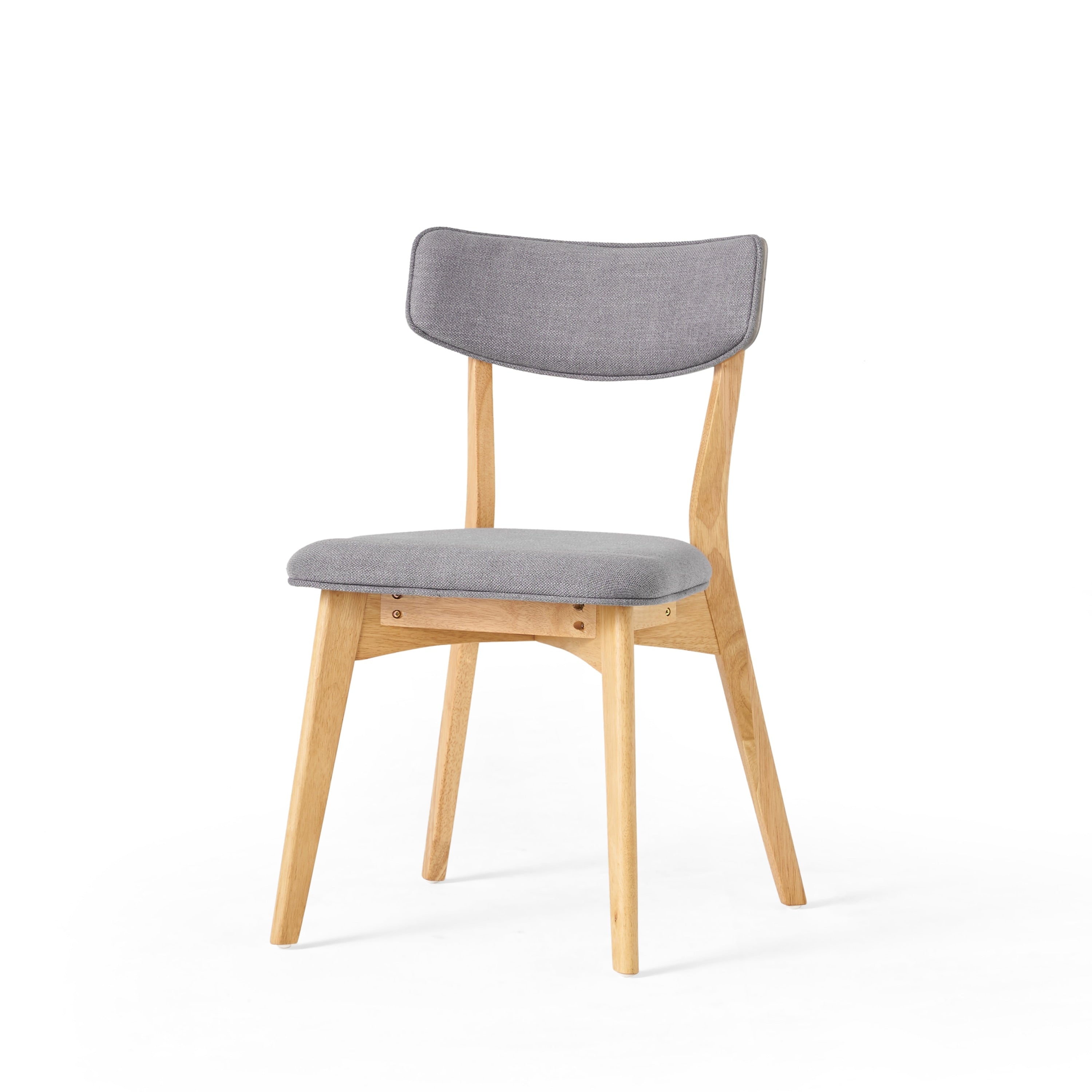 Chaises de salle à manger Chazz en bois d'hévéa rembourrées, style milieu de siècle (lot de 2/4) par Christopher Knight Home