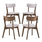 Chaises de salle à manger Chazz en bois d'hévéa rembourrées, style milieu de siècle (lot de 2/4) par Christopher Knight Home