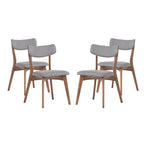 Chaises de salle à manger Chazz en bois d'hévéa rembourrées, style milieu de siècle (lot de 2/4) par Christopher Knight Home