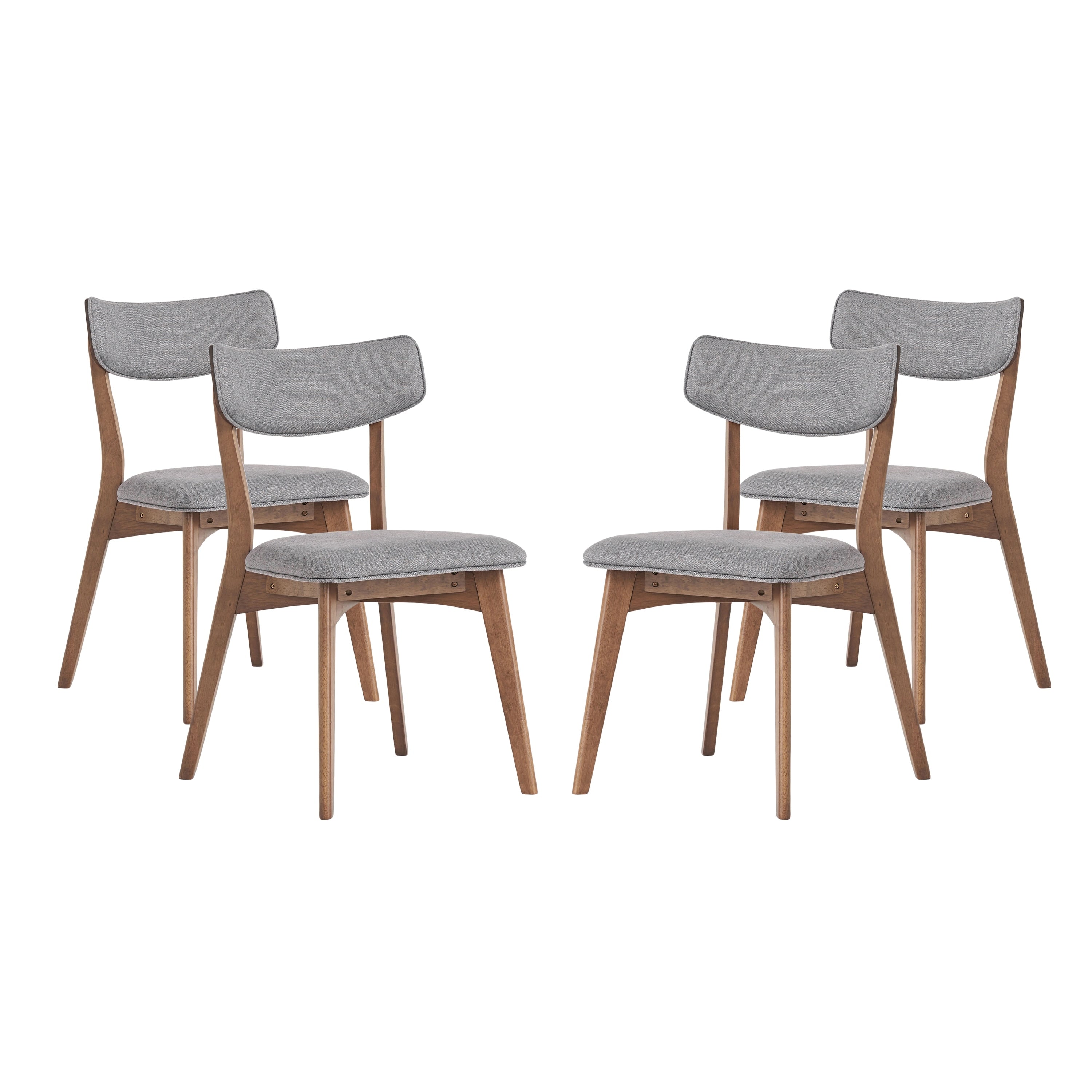 Chaises de salle à manger Chazz en bois d'hévéa rembourrées, style milieu de siècle (lot de 2/4) par Christopher Knight Home