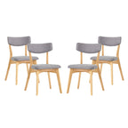 Chaises de salle à manger Chazz en bois d'hévéa rembourrées, style milieu de siècle (lot de 2/4) par Christopher Knight Home