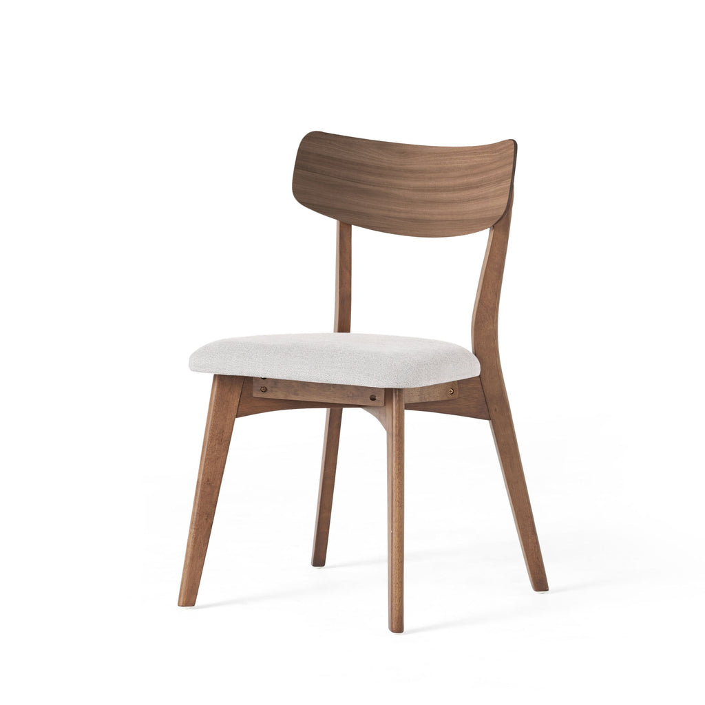 Chaises de salle à manger Chazz en bois d'hévéa rembourrées, style milieu de siècle (lot de 2/4) par Christopher Knight Home