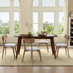 Chaises de salle à manger Chazz en bois d'hévéa rembourrées, style milieu de siècle (lot de 2/4) par Christopher Knight Home
