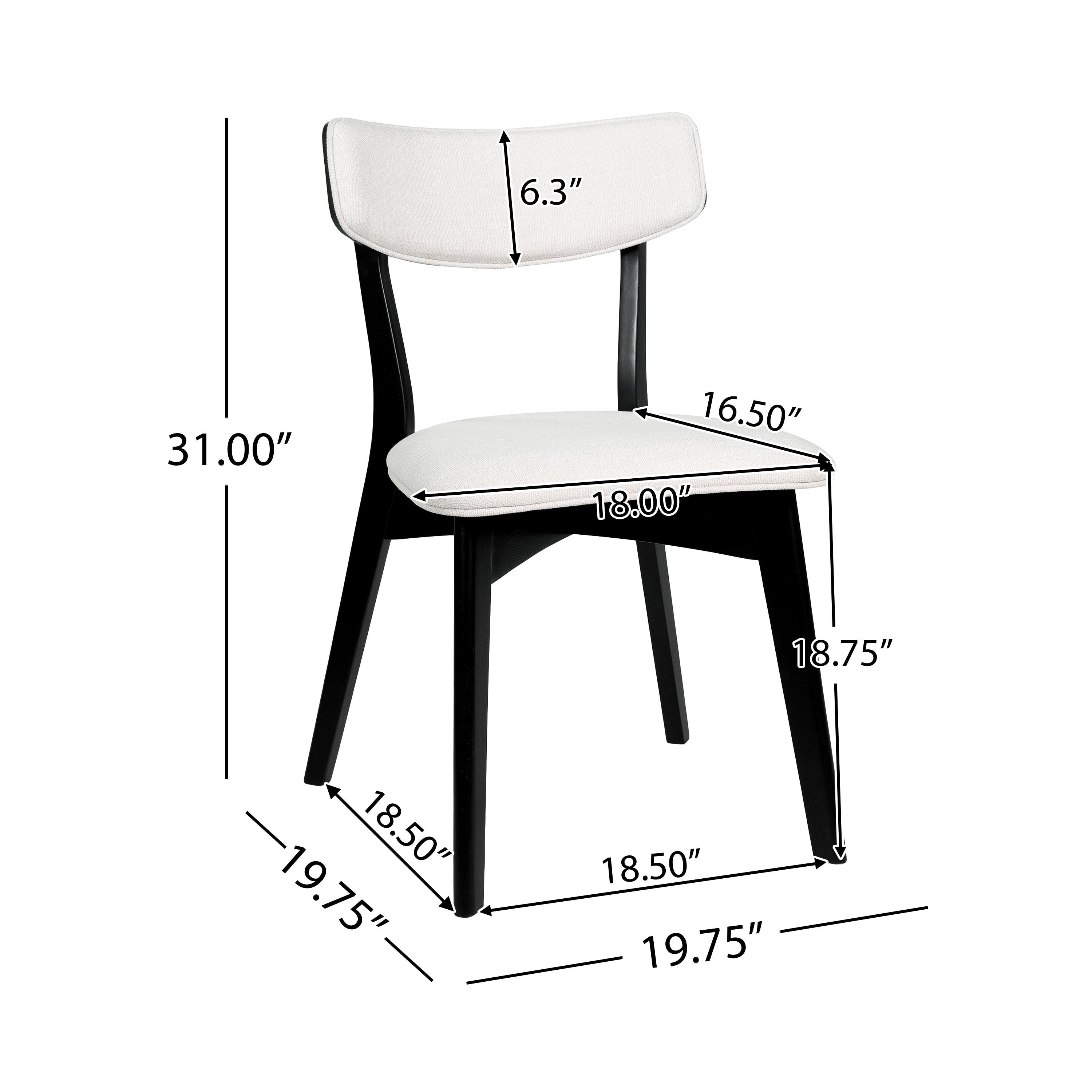 Chaises de salle à manger Chazz en bois d'hévéa rembourrées, style milieu de siècle (lot de 2/4) par Christopher Knight Home
