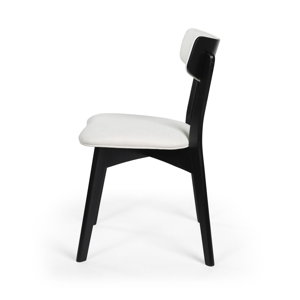 Chaises de salle à manger Chazz en bois d'hévéa rembourrées, style milieu de siècle (lot de 2/4) par Christopher Knight Home