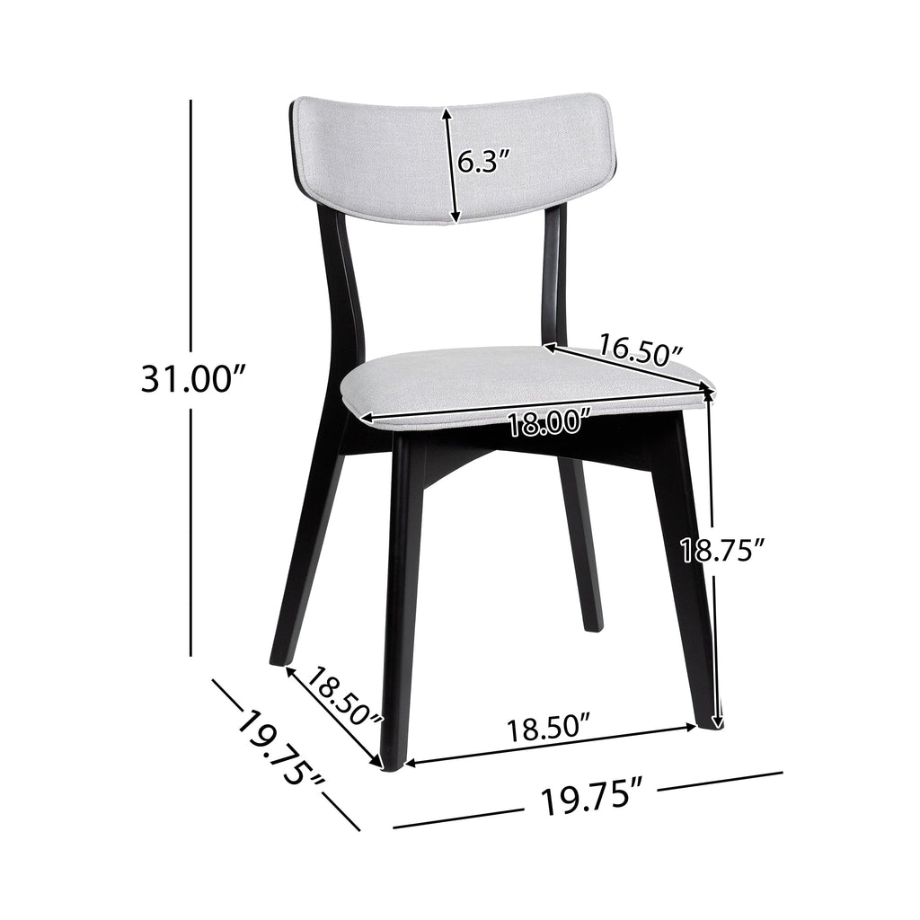 Chaises de salle à manger Chazz en bois d'hévéa rembourrées, style milieu de siècle (lot de 2/4) par Christopher Knight Home