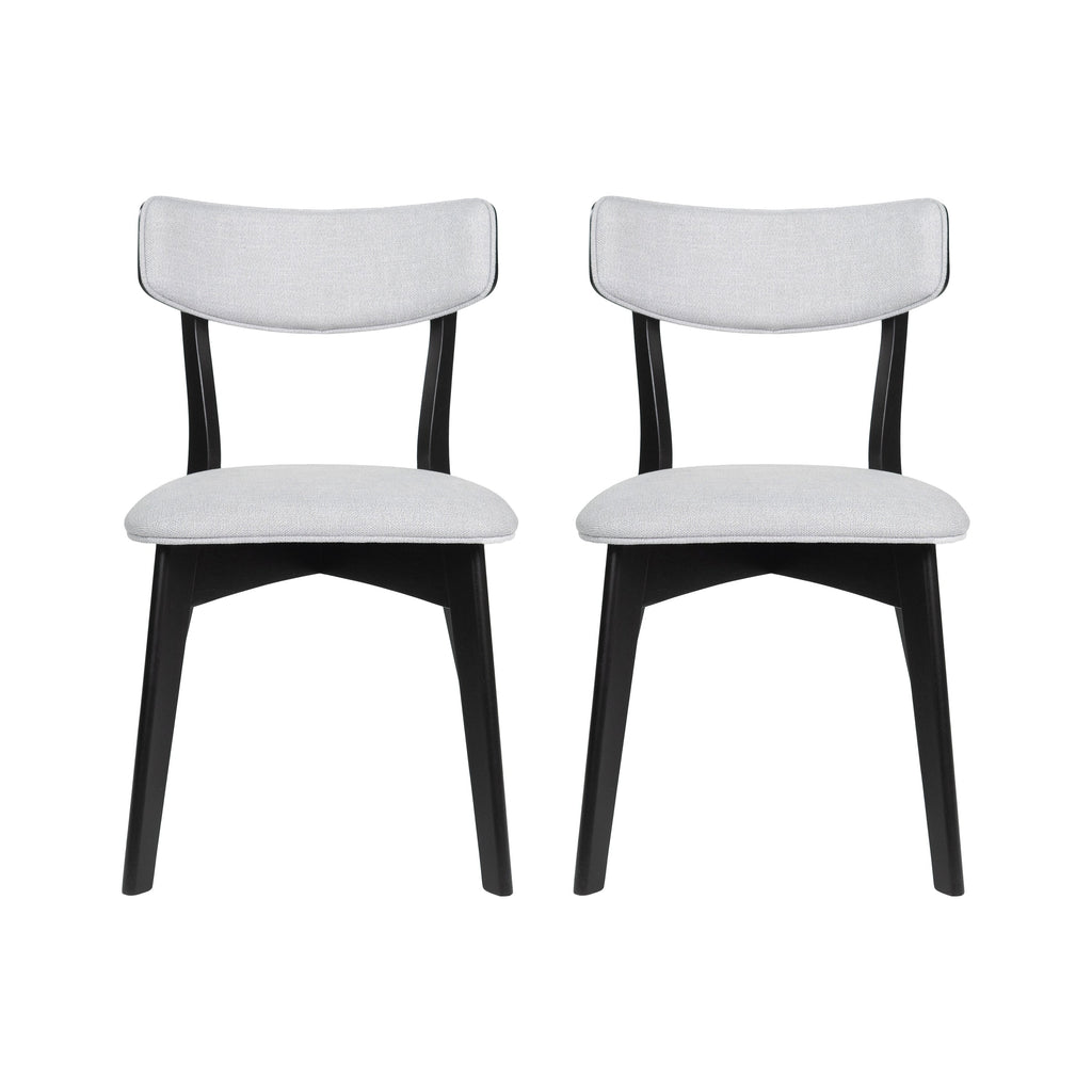Chaises de salle à manger Chazz en bois d'hévéa rembourrées, style milieu de siècle (lot de 2/4) par Christopher Knight Home