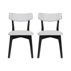 Chaises de salle à manger Chazz en bois d'hévéa rembourrées, style milieu de siècle (lot de 2/4) par Christopher Knight Home