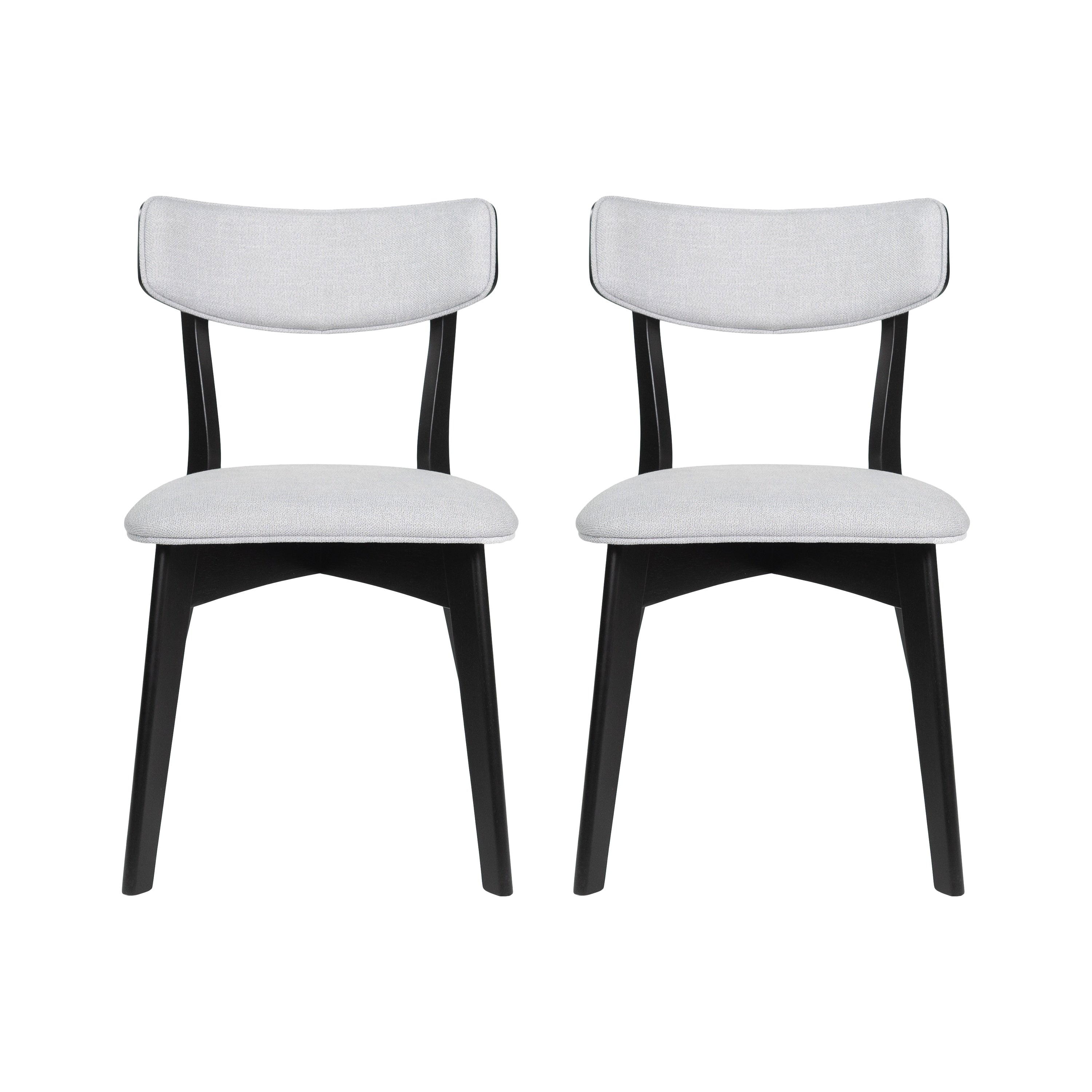 Chaises de salle à manger Chazz en bois d'hévéa rembourrées, style milieu de siècle (lot de 2/4) par Christopher Knight Home