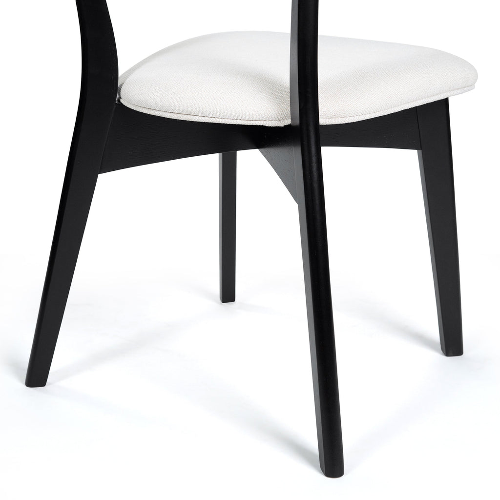 Chaises de salle à manger Chazz en bois d'hévéa rembourrées, style milieu de siècle (lot de 2/4) par Christopher Knight Home