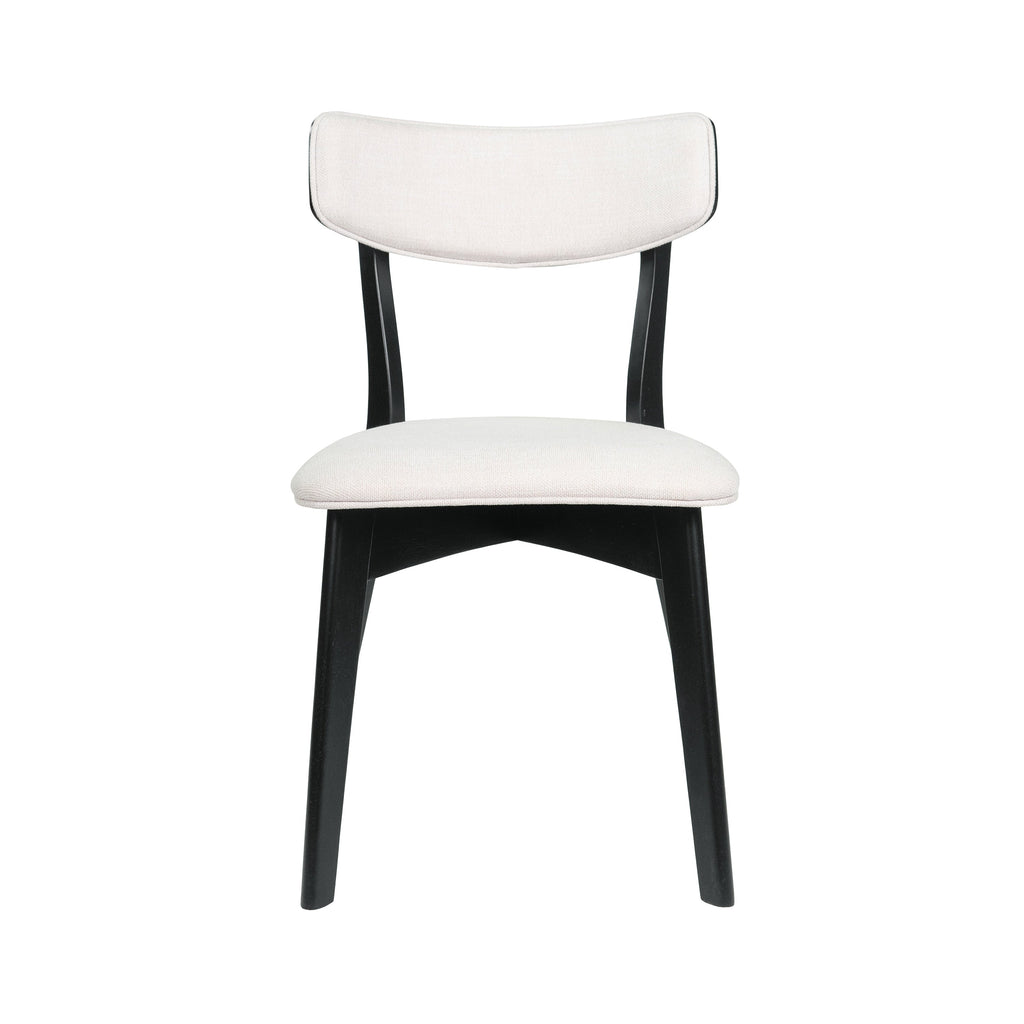 Chaises de salle à manger Chazz en bois d'hévéa rembourrées, style milieu de siècle (lot de 2/4) par Christopher Knight Home