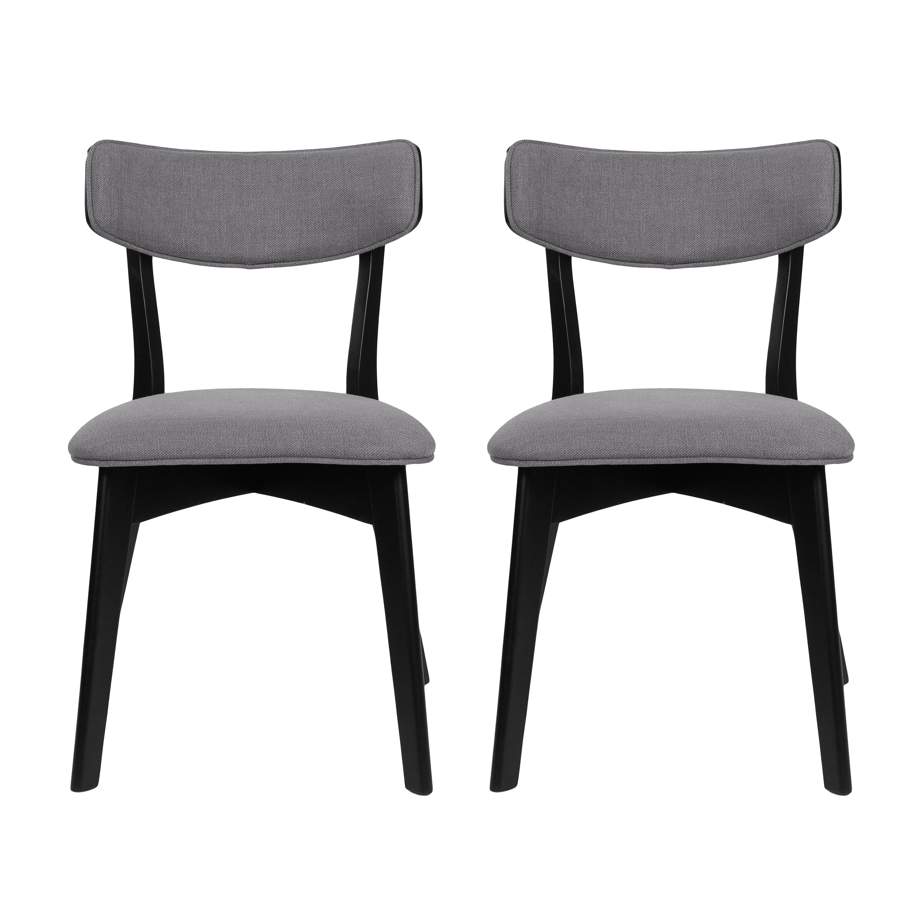 Chaises de salle à manger Chazz en bois d'hévéa rembourrées, style milieu de siècle (lot de 2/4) par Christopher Knight Home