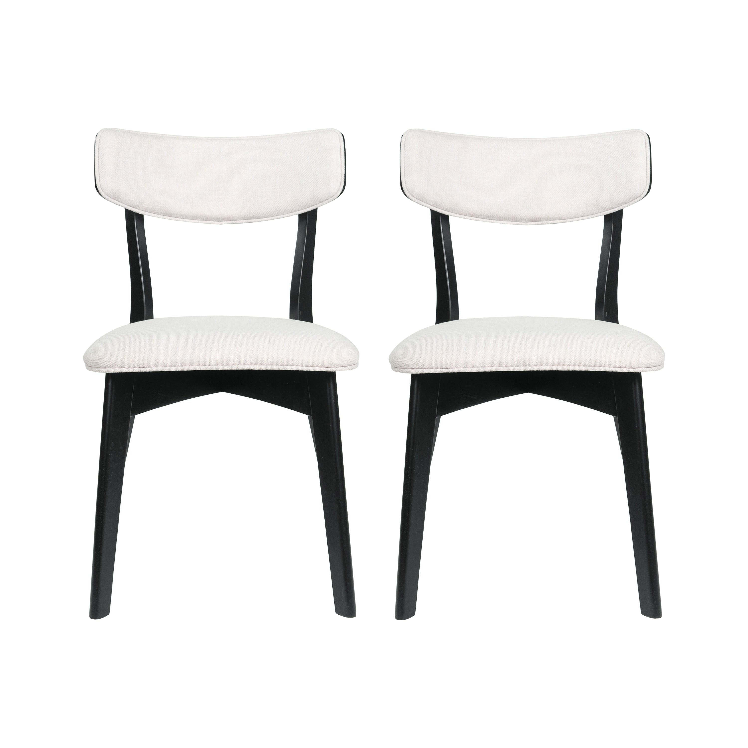 Chaises de salle à manger Chazz en bois d'hévéa rembourrées, style milieu de siècle (lot de 2/4) par Christopher Knight Home